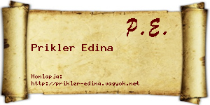 Prikler Edina névjegykártya