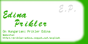 edina prikler business card